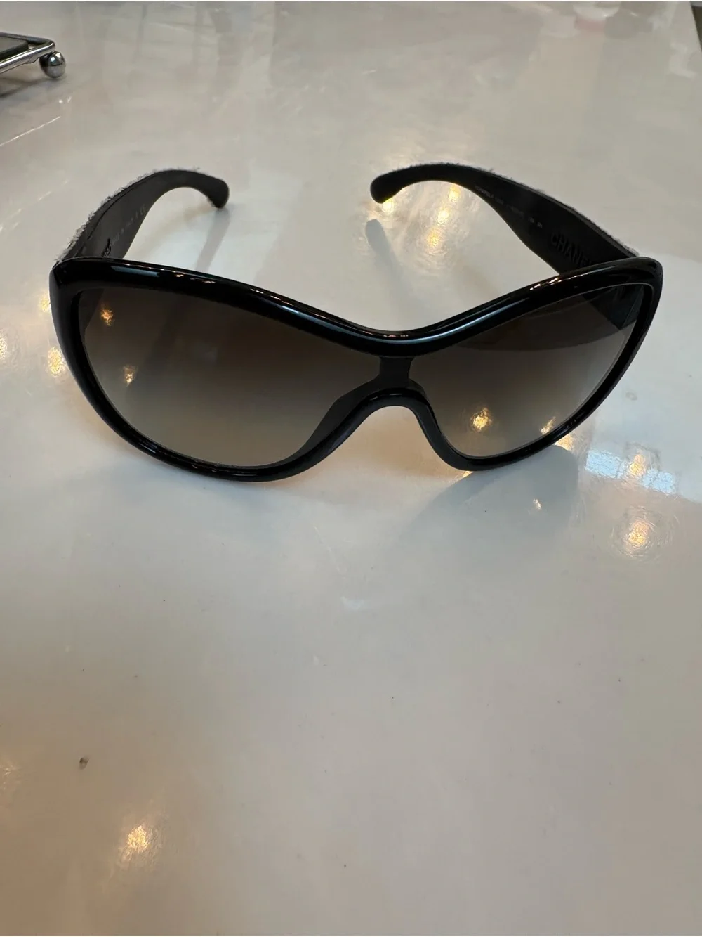 CHANEL Black Oversized Butterfly Sunglasses